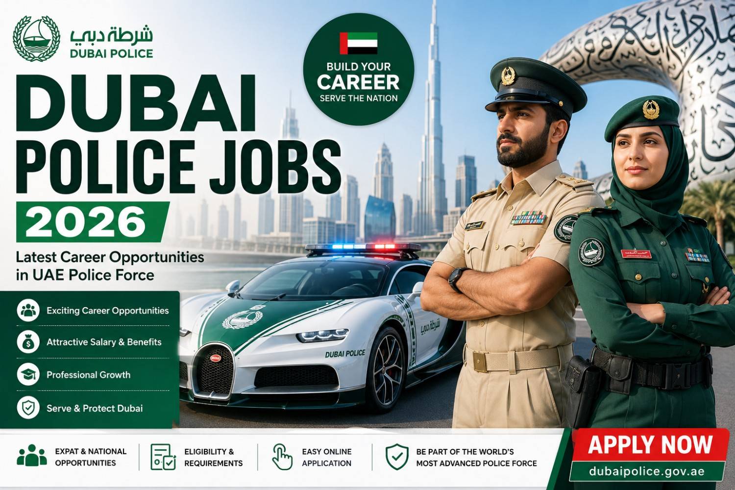 Dubai Police Jobs 2026 UAE police careers for expats and nationals